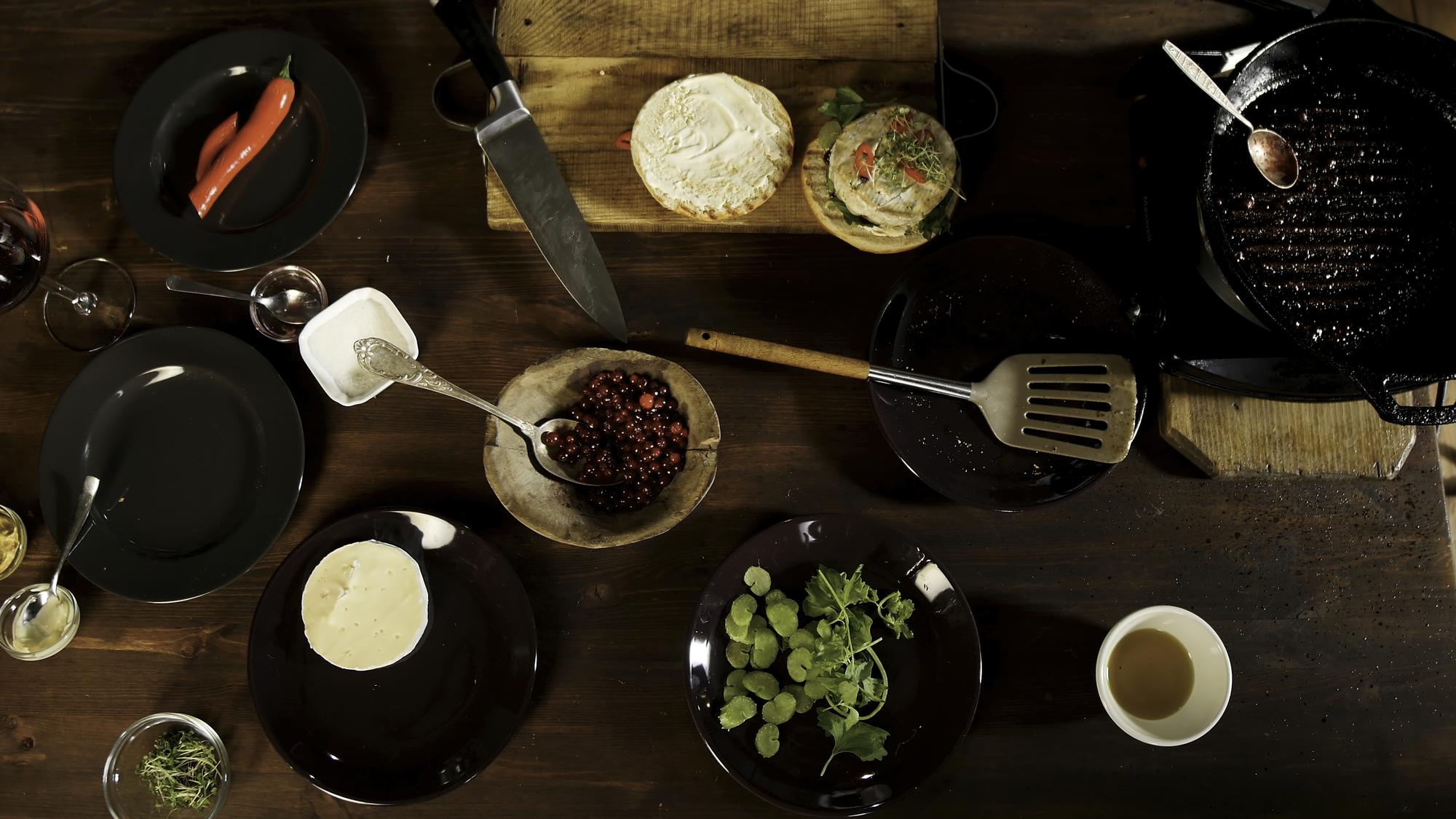Large plated menu photo with overlapping frame